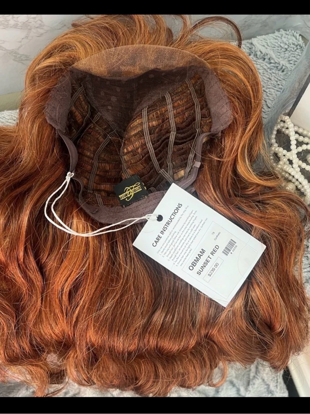 Tony Of Beverly OBMAM Sunset Red MONOFILAMENT Bang Lace Front Wig - Picture 3 of 8